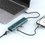ONTEN UC616 7в1 хъб - RJ45 / 2x USB-C / 4x USB-A към USB-C - петролен