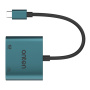 ONTEN UC288 2в1 адаптер - HDMI / RJ45 към USB-C - петролен цвят