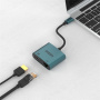 ONTEN UC288 2в1 адаптер - HDMI / RJ45 към USB-C - петролен цвят
