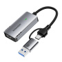 ESSAGER ES-CJK01 2в1 видео адаптер - HDMI към USB-C / USB-A - тъмносив