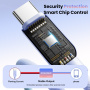 ESSAGER ES-X73 оплетен кабел за зареждане и данни - USB-A към USB-C - 25 см - зелено-розов