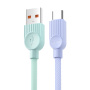 ESSAGER ES-X73 оплетен кабел за зареждане и пренос на данни - USB-A към USB-C - 2 m - ментово лилав