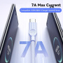 ESSAGER ES-X73 оплетен кабел за зареждане и пренос на данни - USB-A към USB-C - 2 m - ментово лилав