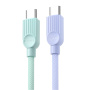 ESSAGER ES-X73 оплетен кабел за зареждане и данни - USB-C към USB-C - 2 m - зелено-розов