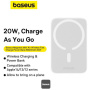 Baseus Magnetic Mini Air безжично MagSafe power bank с USB-C порт - 6 000 mAh - бяло