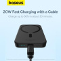Baseus Magnetic Mini Air безжично MagSafe power bank с USB-C порт - 6 000 mAh - черен