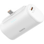 Baseus Компактна външна батерия с интегриран USB-C конектор и USB-C порт - 5 000 mAh - бяла