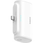 Baseus Компактна външна батерия с интегриран USB-C конектор и USB-C порт - 5 000 mAh - бяла