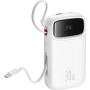 Baseus Qpow2 power banka с интегрирани USB-C кабели и USB-C / USB-A портове - 20 000 mAh - бял