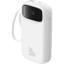 Baseus Qpow2 power banka с интегрирани USB-C кабели и USB-C / USB-A портове - 20 000 mAh - бял
