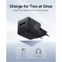 Baseus Palm зарядно устройство с USB-C / USB-A портове - 30W - черно