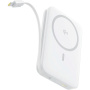 Baseus PicoGo Qi2 безжично MagSafe зарядно устройство с вграден USB-C кабел и USB-C порт - 10 000 mAh - бяло