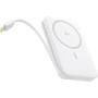 Baseus PicoGo Qi2 безжично MagSafe зарядно устройство с вграден USB-C кабел и USB-C порт - 10 000 mAh - бяло