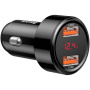Baseus Magic автомобилно зарядно с 2x USB-A порта - 45W - черно