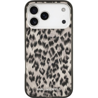 Karl Lagerfeld IML леопардов калъф с MagSafe за iPhone 17 Pro Max - кафяв