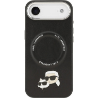 Karl Lagerfeld Karl и Choupette Глави Иглички кейс с MagSafe за iPhone Air - черен