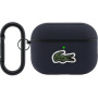 Lacoste Малък пике крокодилско лого кръпка калъф с карабинер за AirPods Pro 3 - тъмносин