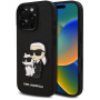 Karl Lagerfeld Капак Saffiano Karl and Choupette за iPhone 16 Pro - черен