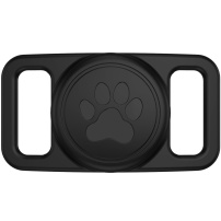 XDcase силиконов калъф за закрепване към нашийник за AirTag 1 / 2 - черен