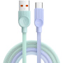 ESSAGER ES-X73 оплетен кабел за зареждане и пренос на данни - USB-A към USB-C - 2 m - ментово лилав