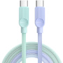 ESSAGER ES-X73 оплетен кабел за зареждане и данни - USB-C към USB-C - 2 m - ментолово лилав