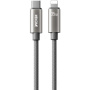 WEKOME WDC-65 оплетен кабел за зареждане и данни - USB-C към Lightning - 1,2 m - сив