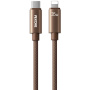 WEKOME WDC-65 оплетен кабел за зареждане и данни - USB-C към Lightning - 1,2 m - кафяв