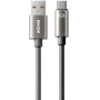 WEKOME WDC-63a оплетен кабел за зареждане и пренос на данни - USB-A към USB-C - 1,2 м - сив