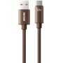 WEKOME WDC-63a оплетен кабел за зареждане и данни - USB-A към USB-C - 1,2 m - кафяв
