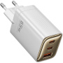 Toocki TCT65 адаптер за бързо зареждане с портове 2x USB-C / USB-A - 65W - бял