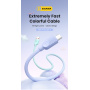 ESSAGER ES-X73 оплетен кабел за зареждане и данни - USB-A към USB-C - 25 см - зелено-розов