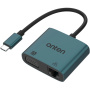 ONTEN UC289 2в1 адаптер - VGA / RJ45 към USB-C - петролен