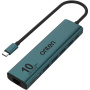 ONTEN UC616 7в1 хъб - RJ45 / 2x USB-C / 4x USB-A към USB-C - петролен