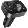Baseus S09 Pro Bluetooth FM трансмитер за кола с портове USB-C / 2x USB-A - черен