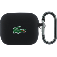 Lacoste Croc Logo силиконов калъф с карабинер за AirPods Pro 3 - черен