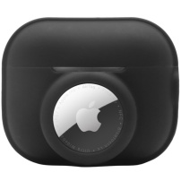 2в1 силиконов защитен калъф за AirPods Pro 2 (2022) / AirTag 1 / 2 - черен