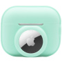 2в1 силиконов защитен калъф за AirPods Pro 2 (2022) / AirTag 1 / 2 - тюркоазен