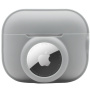 2в1 силиконов защитен калъф за AirPods Pro 2 (2022) / AirTag 1 / 2 - сив