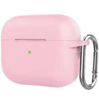 Силиконов защитен калъф с карабинер за AirPods Pro 2 (2022) с конектор Lightning - розов