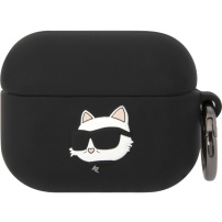 Karl Lagerfeld 3D Logo NFT Choupette Head силиконов калъф за AirPods Pro - черен