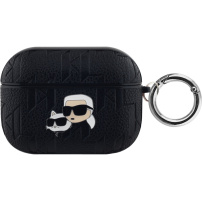 Калъф Karl Lagerfeld Embossed Karl and Choupette Heads за AirPods Pro - черен
