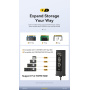ESSAGER ES-HB01 7в1 хъб - SSD диск / слот за SD / TF карта / 2x USB-C / 2x USB-A към USB-C - тъмносив