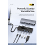 ESSAGER ES-HB01 6в1 hub - SSD disk / HDMI / 2x USB-C / 2x USB-A към USB-C - тъмносив