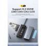 ESSAGER ES-HB01 6в1 hub - SSD disk / HDMI / 2x USB-C / 2x USB-A към USB-C - тъмносив