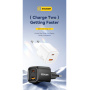 ESSAGER ES-CD54 мини адаптер за бързо зареждане с USB-C / USB-A портове - 20W - черен