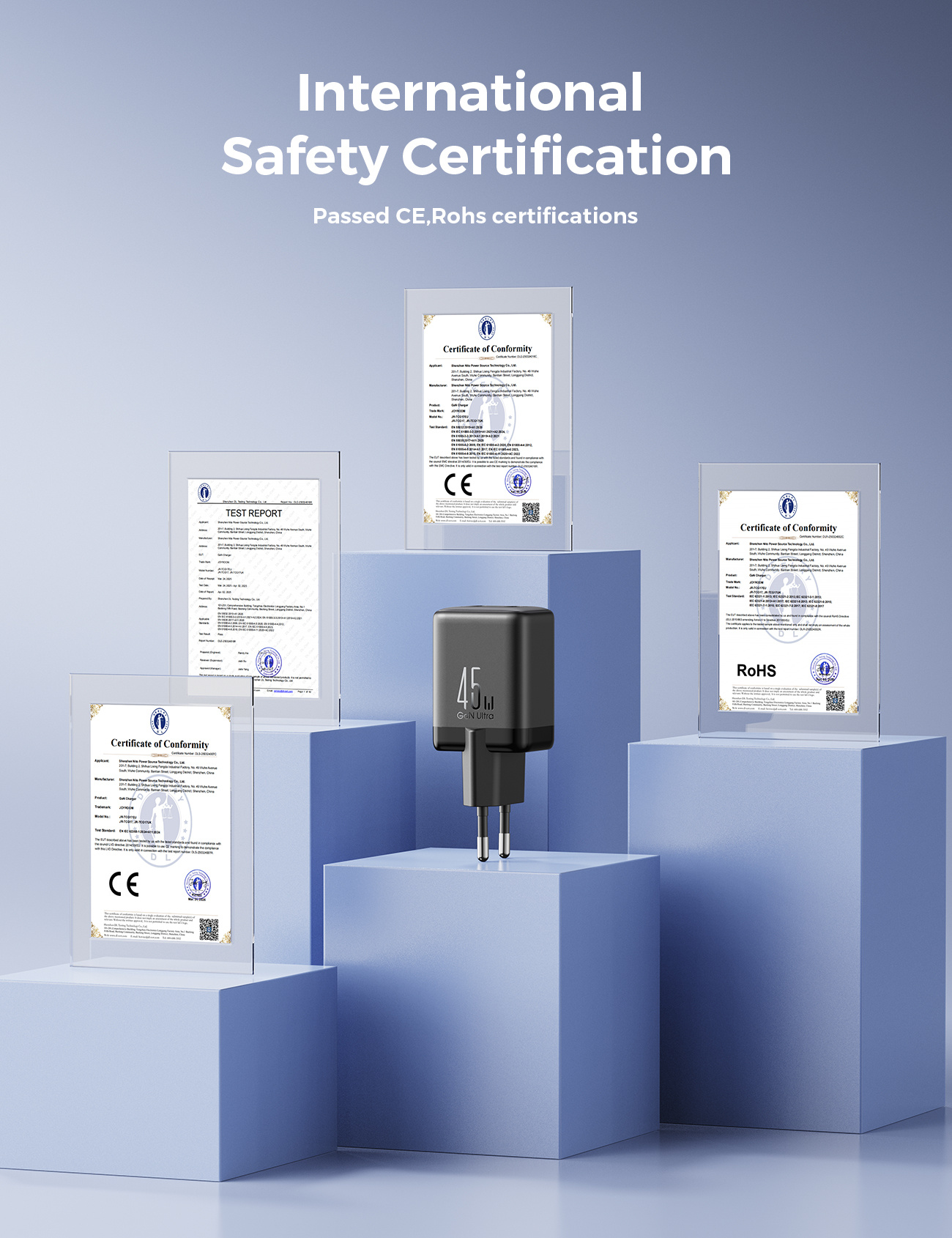 JOYROOM JR-TCG17 GaN адаптер за бързо зареждане с 2x USB-C порта - 45W - черен JOYROOM JR-TCG17 GaN адаптер за бързо зареждане с 2x USB-C порта - 45W - черен