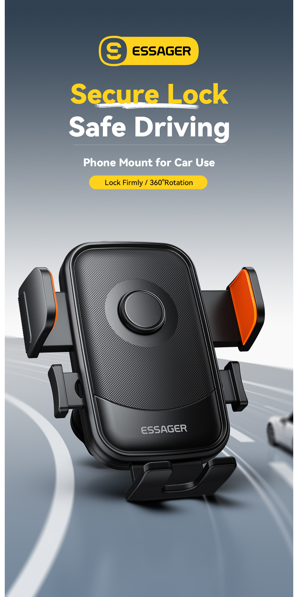 ESSAGER ES-ZJ34 стойка за кола за вентилационна решетка за iPhone - черен