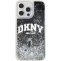 DKNY Liquid Glitter Arch Logo калъф за iPhone 13 Pro Max - черен