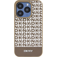 DKNY Repeat Pattern Bottom Stripe калъф с MagSafe за iPhone 13 Pro Max - кафяв
