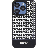 DKNY Repeat Pattern Bottom Stripe калъф с MagSafe за iPhone 15 Pro Max - черен
